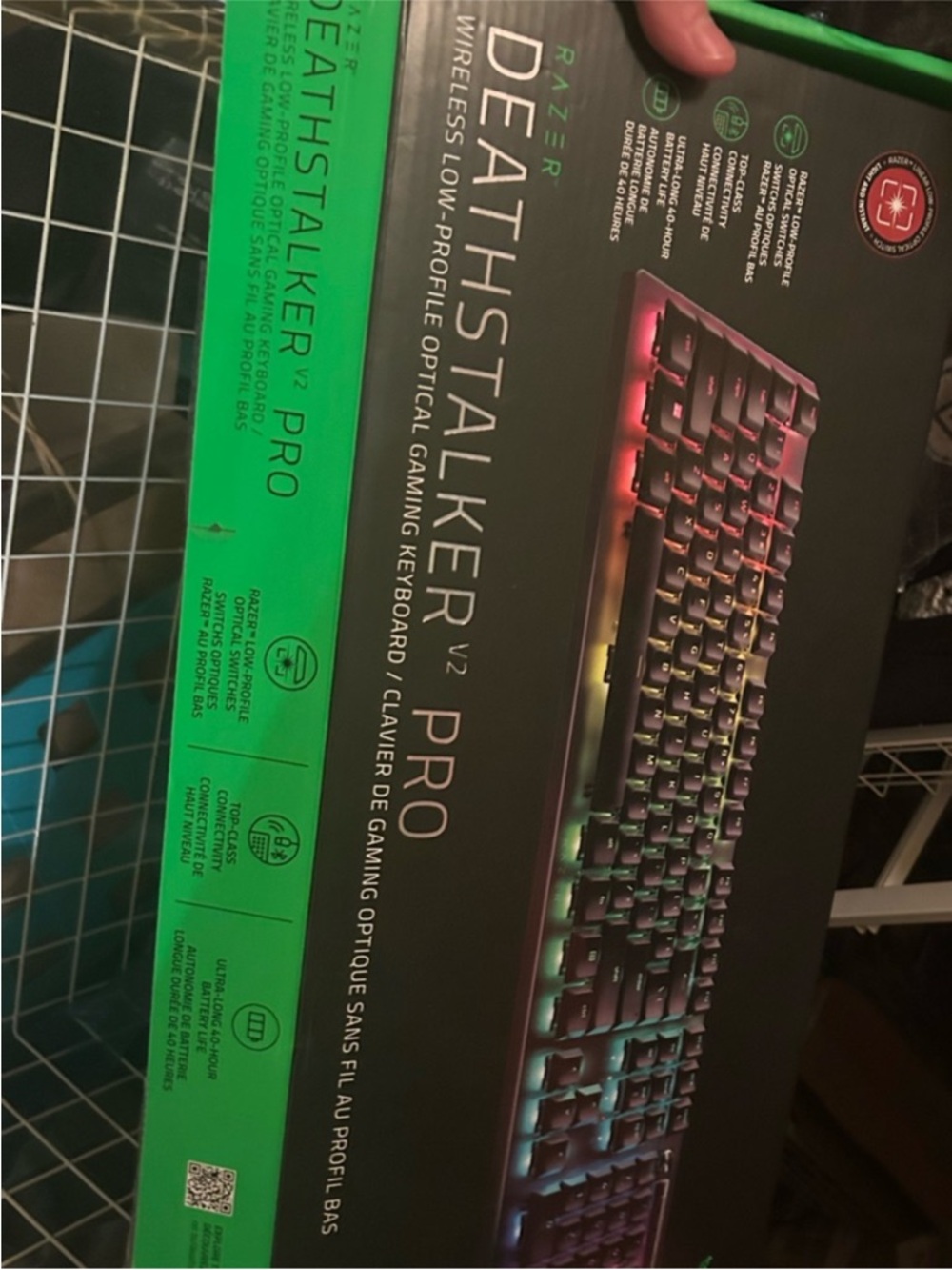 NEW Razer Deathstalker V2 Pro RGB Keyboard — Black with Multicolor Backlight